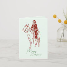 Santa on a horse Christmas card 