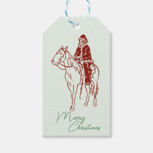 Santa on a horse Christmas  Gift Tags