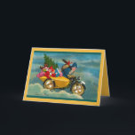 Santa on a scooter holiday card<br><div class="desc">custom Victorian Christmas cards</div>