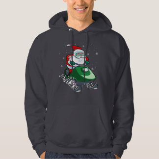 Santa on a Snowmobile Christmas Hoodie