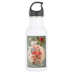 Santa on Bicylce 532 Ml Water Bottle