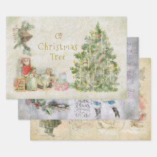 "Santa on Christmas Eve" Vintage Collection Wrapping Paper Sheet