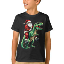 Santa on dinosaur