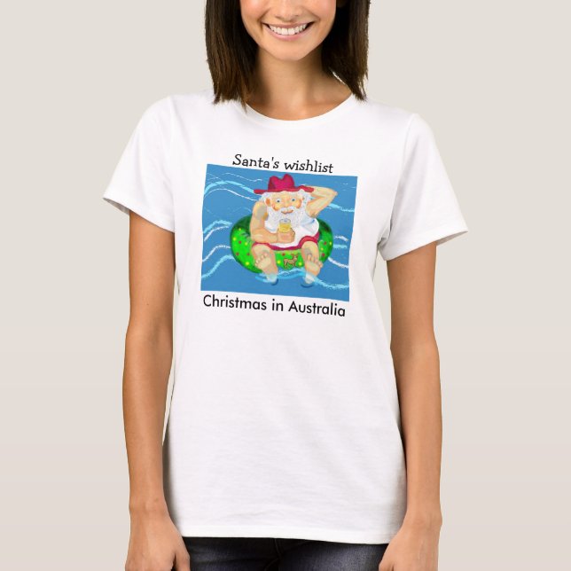 Santa on holidays - beer, a swim and time to relax T-Shirt (Front)