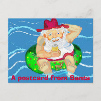Santa on holidays holiday postcard