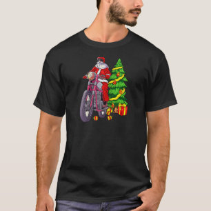 Santa On Motorcycle Biker Men Women Christmas Moto T-Shirt
