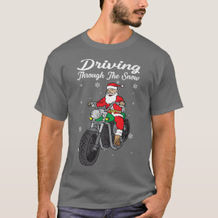 Santa On Motorcycle Santa Claus Riding Motorcycle T-Shirt
