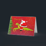 Santa On Praying Mantis Custom Christmas Card<br><div class="desc">This funny,  custom name Christmas card features Santa Claus Riding a large green praying mantis on the front. The inside greeting reads" Have A Weird Wonderful Christmas!". Your personalised name or business name is SUPER easy to customise (be sure to customise or it will default to display name).</div>