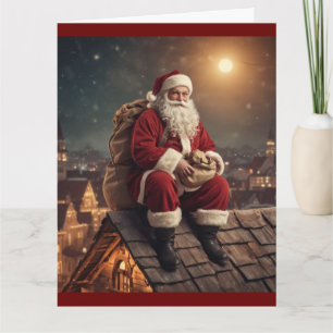 Santa on Rooftop Card