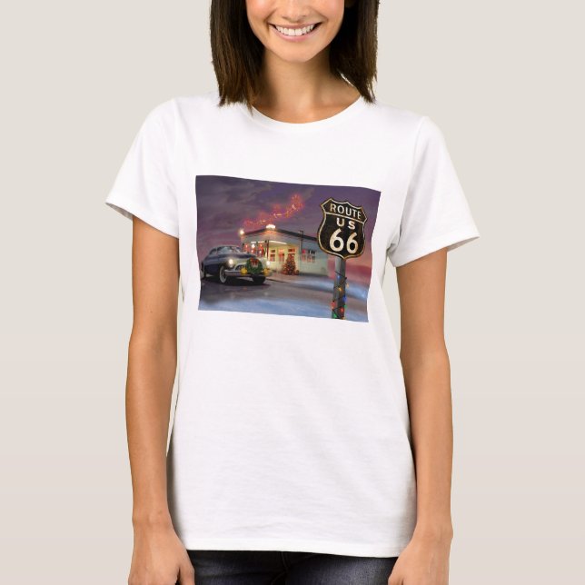 Santa on Route 66 T-Shirt (Front)