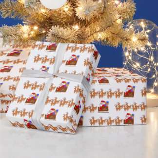 Santa On Sleigh Christmas Wrapping Paper