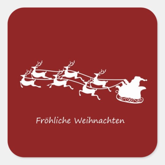 Santa On Sleigh Fröhliche Weihnachten Square Sticker
