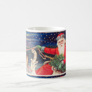 Santa on sleigh Thunder_Cove vintage Coffee Mug