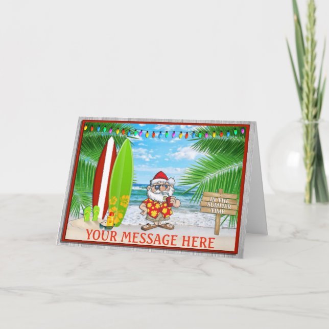 SANTA ON THE BEACH HOLIDAY CARD (Front)