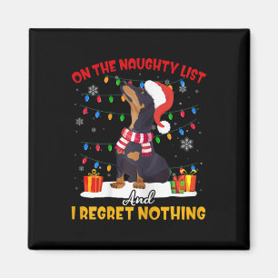 Santa On The Naughty List Dachshund Christmas Gift Magnet