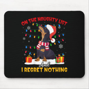 Santa On The Naughty List Dachshund Christmas Gift Mouse Mat