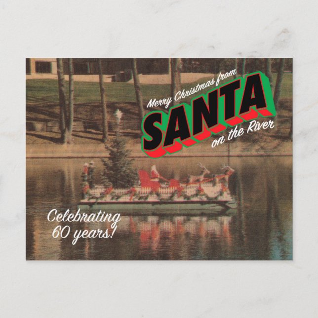 Santa on the River Postcard 3 (Front)