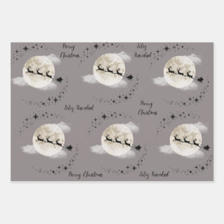 SANTA ON XMAS DAY WRAPPING PAPER SHEET