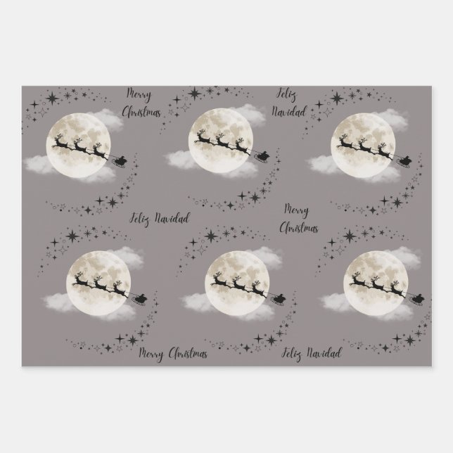 SANTA ON XMAS DAY WRAPPING PAPER SHEET (Front 2)