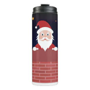 Santa on Xmas Night brings Gifts in chimney  Thermal Tumbler
