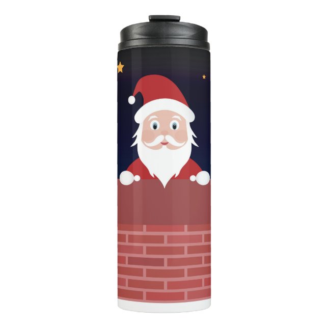 Santa on Xmas Night brings Gifts in chimney  Thermal Tumbler (Front)