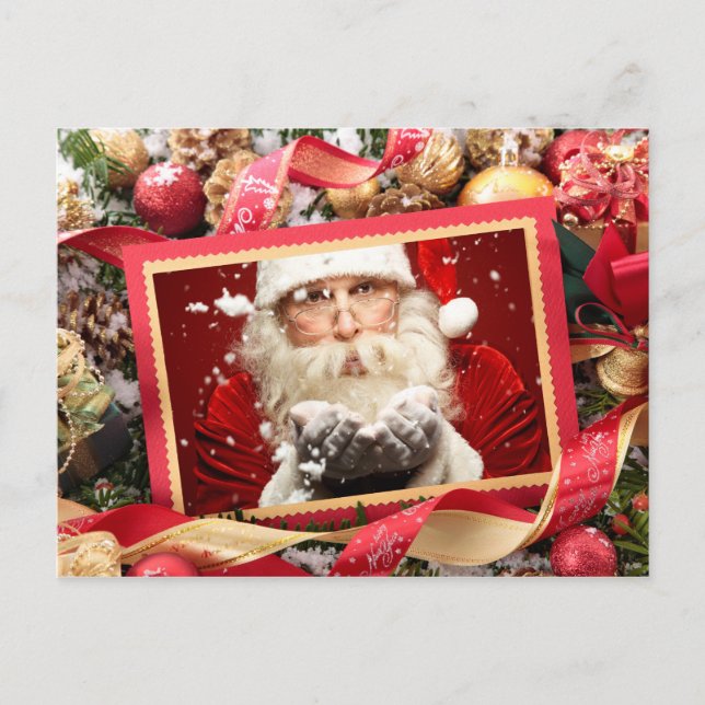 Santa or YOUR PHOTO custom Christmas card (Front)