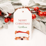 Santa Orange Corgi Merry Christmas Gift Tags<br><div class="desc">Cute orange corgi illustration Merry Christmas- customisable name gift tag. 
Merry Christmas!</div>