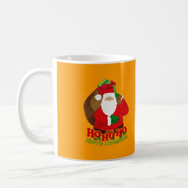 Santa orange "If you don't believe..." fun mug (Left)