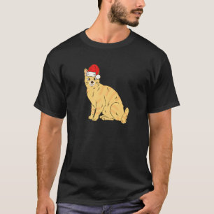 Santa Orange Tabby Cat Winter Christmas Cat Mum Ho T-Shirt