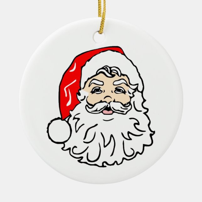 Santa Ornament-Customisable Ceramic Tree Decoration (Front)