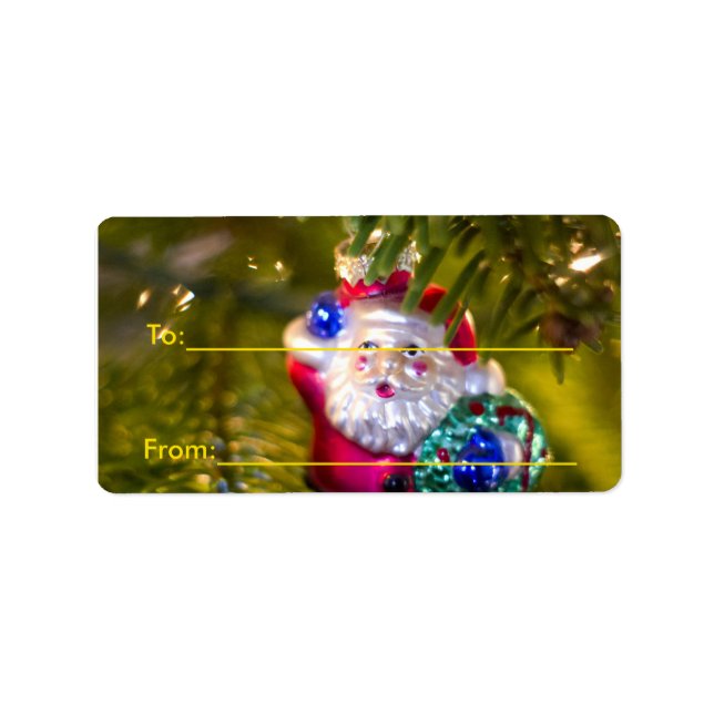Santa Ornament Gift Labels (Front)