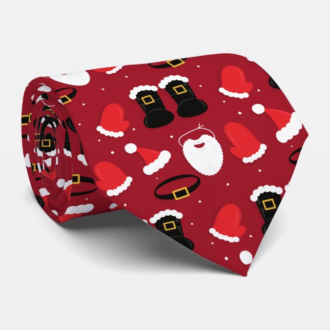 Santa Outfit Novelty Christmas Tie (Rolled)
