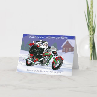 Santa Outlaw w/ Mama Claus Christmas Card© Card