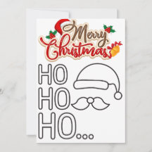 Santa Outline Christmas Greeting