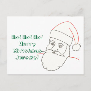 Santa Outline Colouring Personalised Postcards
