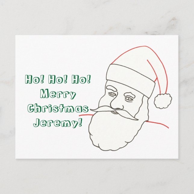Santa Outline Colouring Personalised Postcards (Front)