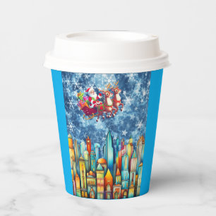 SANTA OVER THE CITY Paper cup