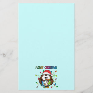 Santa owl & Christmas lights