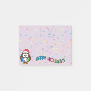 Santa owl & Christmas lights Post-it Notes