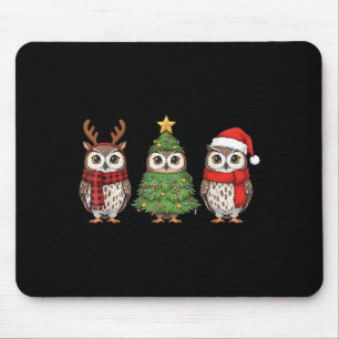 Santa Owl Christmas Tree Owl Lover Animal Xmas Paj Mouse Mat