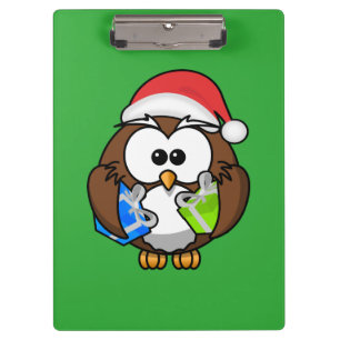 SANTA OWL CLIPBOARD