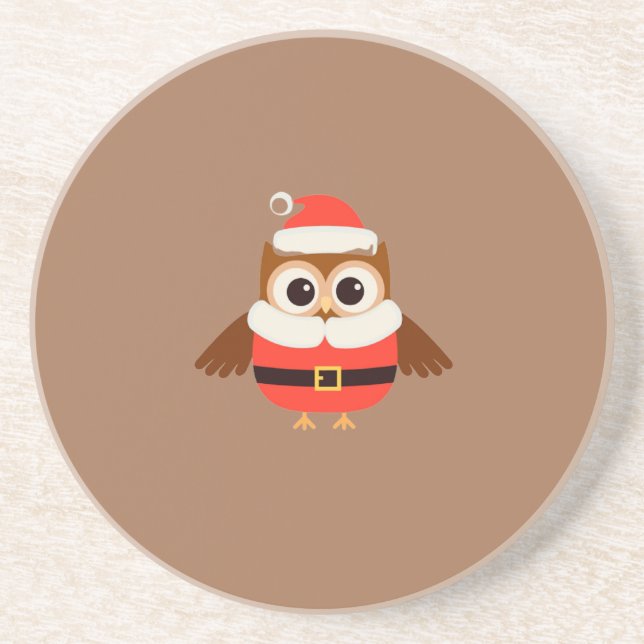 Santa Owl Coaster (Front)
