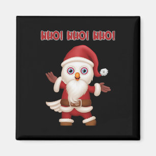 Santa Owl Festive Fun Christmas Magnet