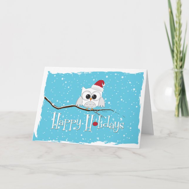 Santa Owl Holiday Card (Front)