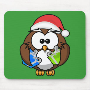 SANTA OWL MOUSE MAT