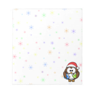 Santa owl notepad