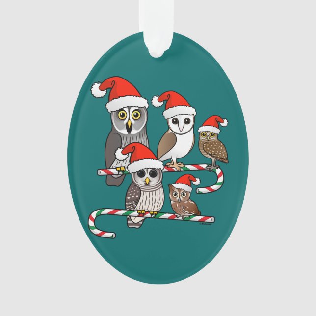Santa Owls Ornament (Front)