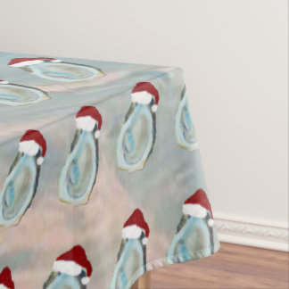 Santa Oysters shells Holiday coastal seashell  Tablecloth