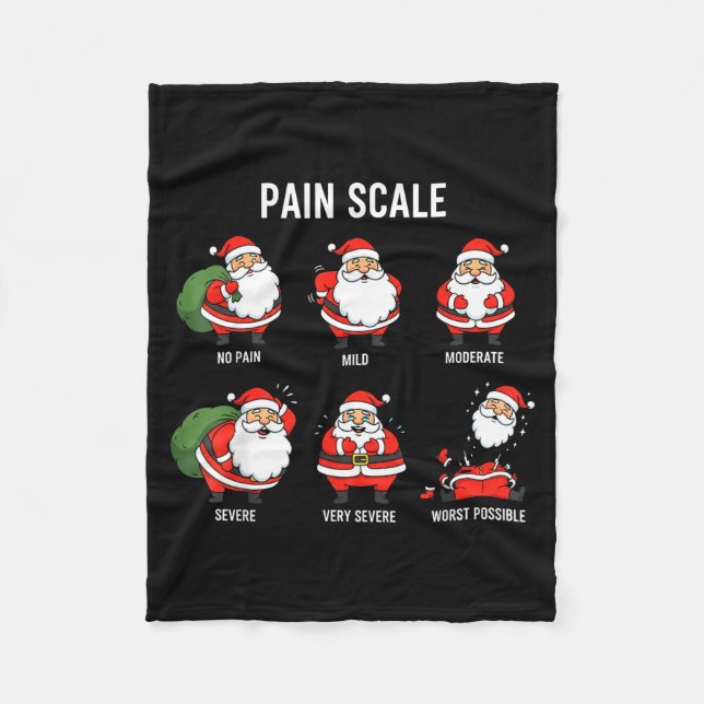 Santa Pain Scale Funny Christmas Design For Nurse  Fleece Blanket (Front)