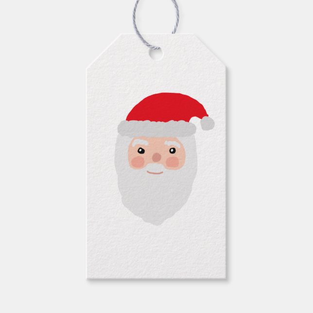 Santa Painting Cheery Illustration Gift Tag (Front)
